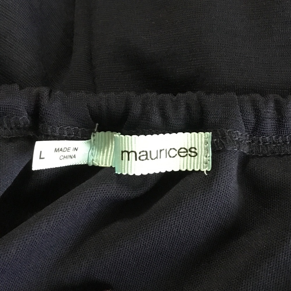 Maurices Navy Maxi Dress Embroidered Beaded Detail - Picture 7 of 9